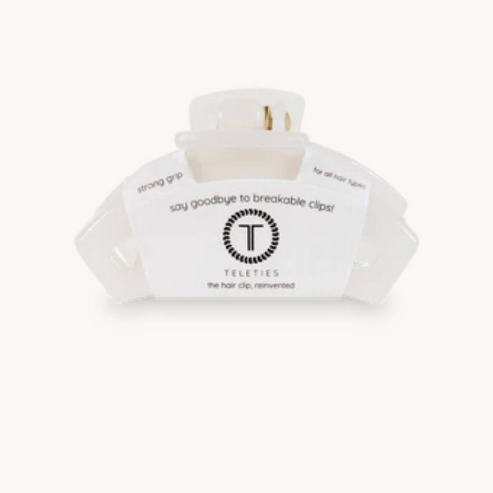 Teleties Open Coconut White Hair Clip| Open Style/Hair Can Be Seen|NWT